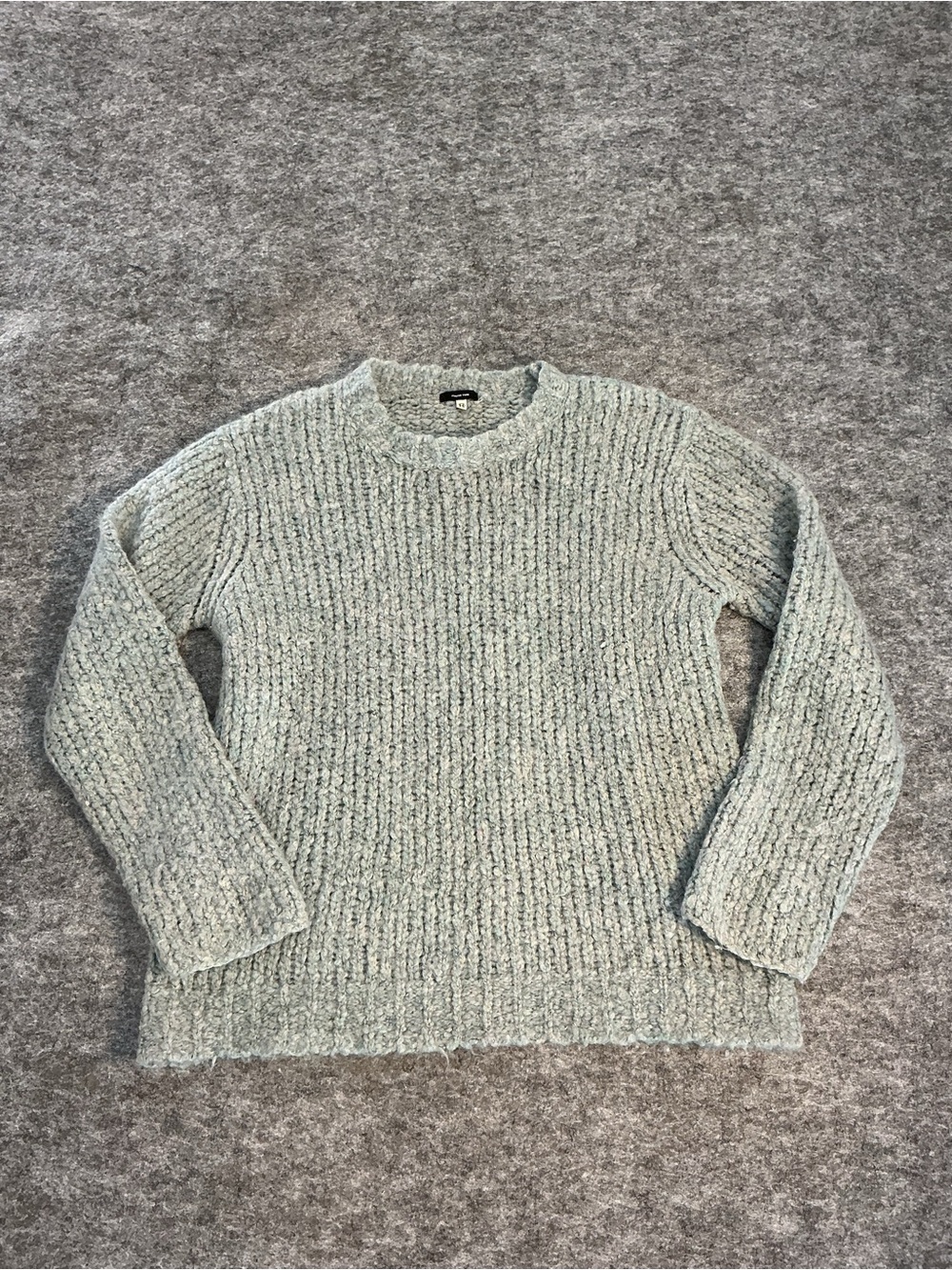 R13 Boucle Crewneck Sweater in Gray & Green Size S